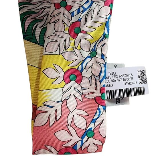 Hermes Twilly Silk Scarf Danse Des Amazones Multicolor Print New France Luxury - Picture 9 of 14